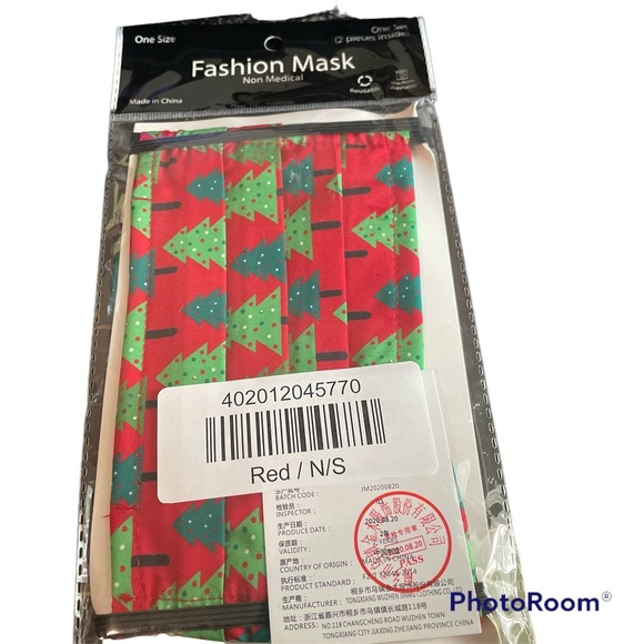 Ashley Stewart Accessories - Holiday Fashion Mask Non Medical- Christmas Tree & Snowman Theme